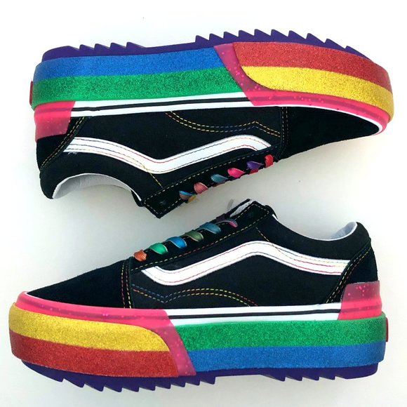 rainbow vans womens